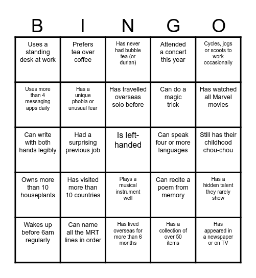 ✨CIO Office Team Bonding Games🎉 Bingo Card
