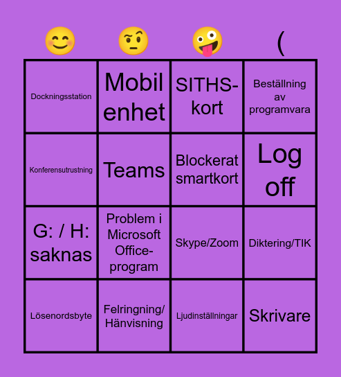 Bingo Bango bongo Bingo Card