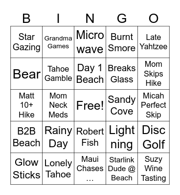 SILVER LAKE EDITION!!! Bingo Card