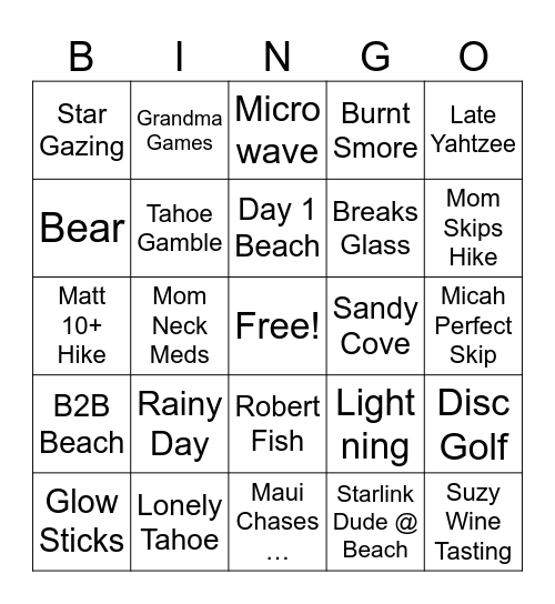 SILVER LAKE EDITION!!! Bingo Card