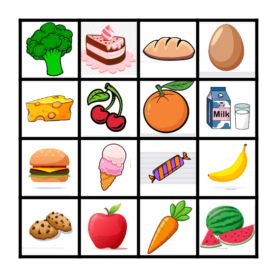 FOOD Bingo Card