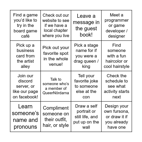TEST Bingo Card