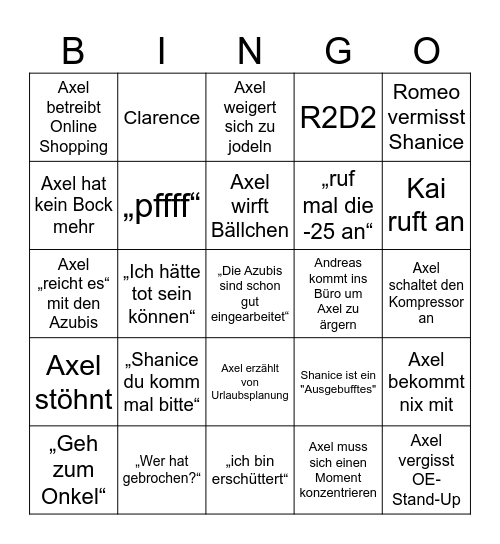 Zeichenbüro Bingo Card