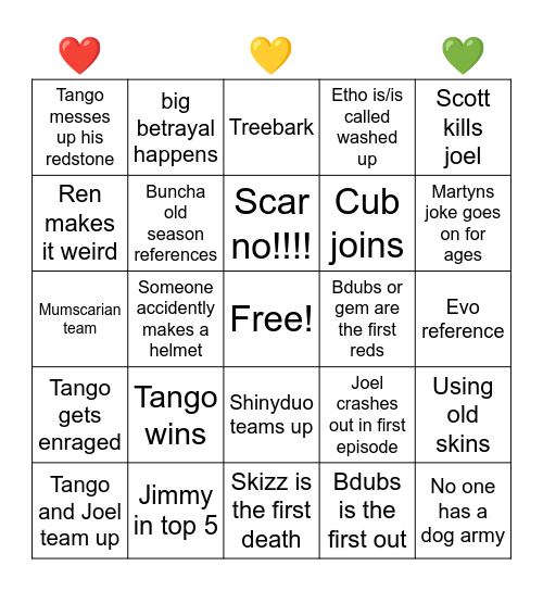 7th Life Series Bingo Card