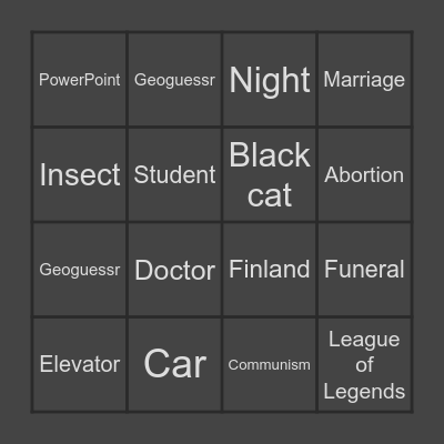 Birthday Bingo Card