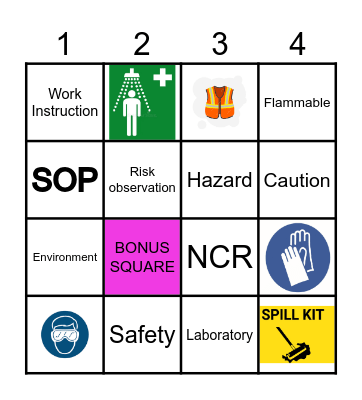 Safe and Sound Week BINGO Card