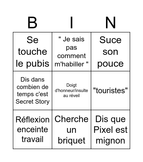 Anaïs Bingo Card
