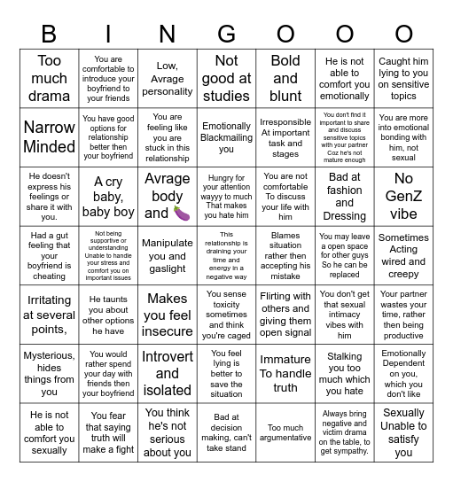Bold about your BF Bingo Card