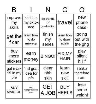 RUBY BINGO CARD Bingo Card