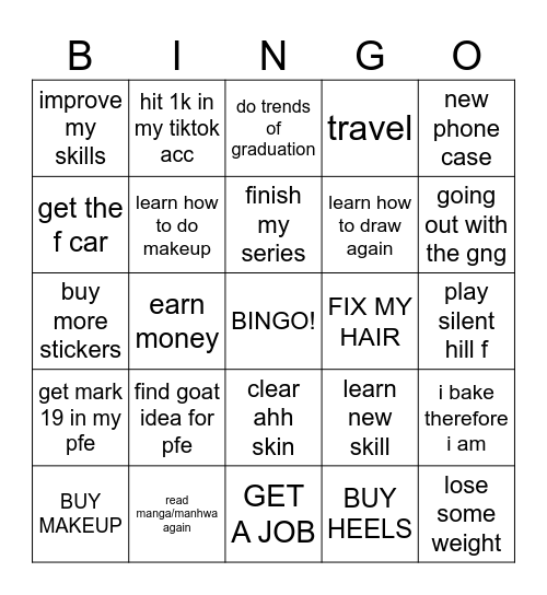 RUBY BINGO CARD Bingo Card