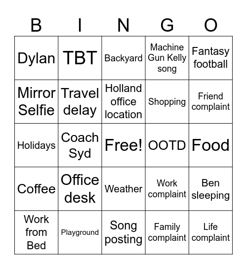 Helbingo! Bingo Card