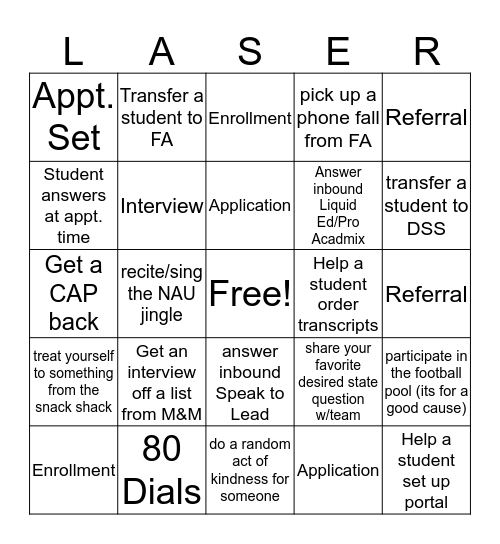 Owls with lasers. Bingo Card