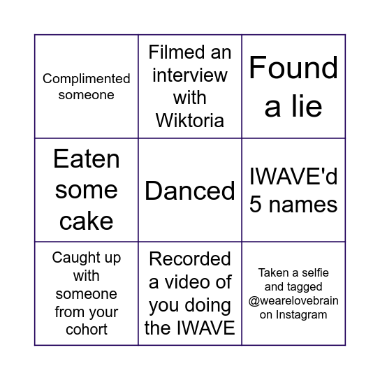 Lovebrain Birthday Bingo! Bingo Card