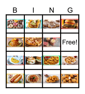 Food Bingo Card
