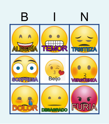 BINGO DAS EMOÇÕES Bingo Card