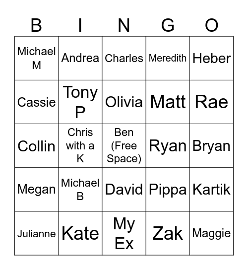 Doppelgänger Bingo Card