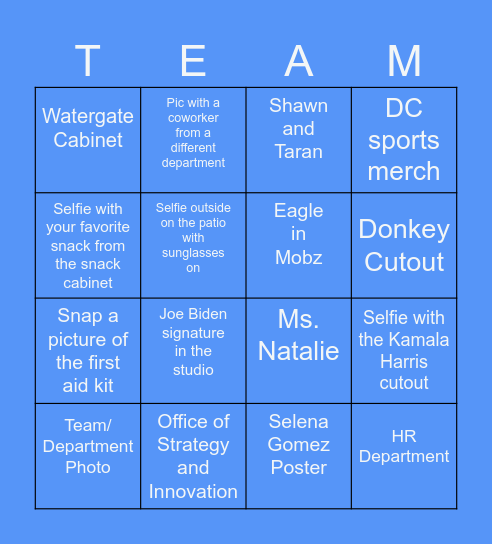 August Staff Appreciation BINGO! Bingo Card