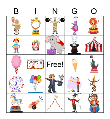 Circus Bingo Card