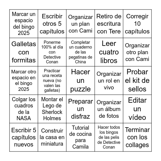 Bingo del verano Bingo Card