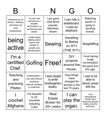 BRC Picnic Bingo Card