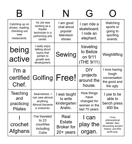 BRC Picnic Bingo Card