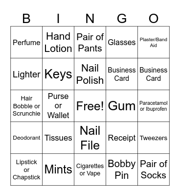 Purse Bingo! Bingo Card