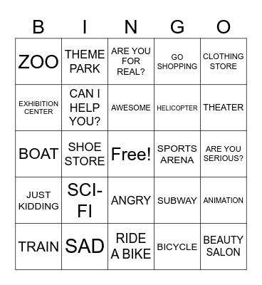 VOCABULARY RECAP Bingo Card