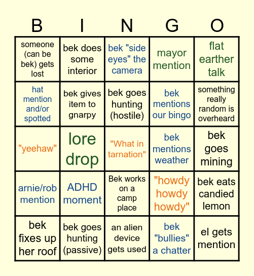 Cowboy SMP (bek pov) Bingo Card