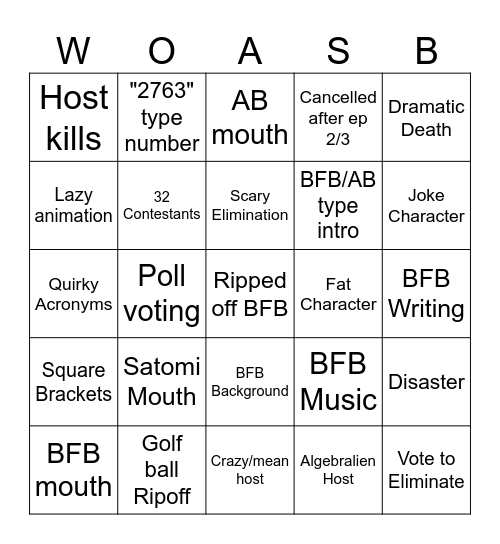WOAS Bingo Card