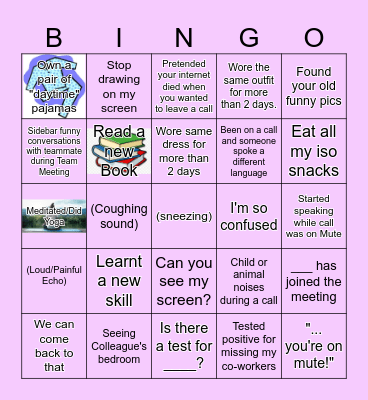 Work From Home Bingo Card