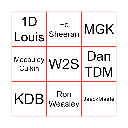 Lookalike Bingo Card
