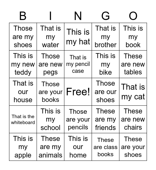 D Bingo Card