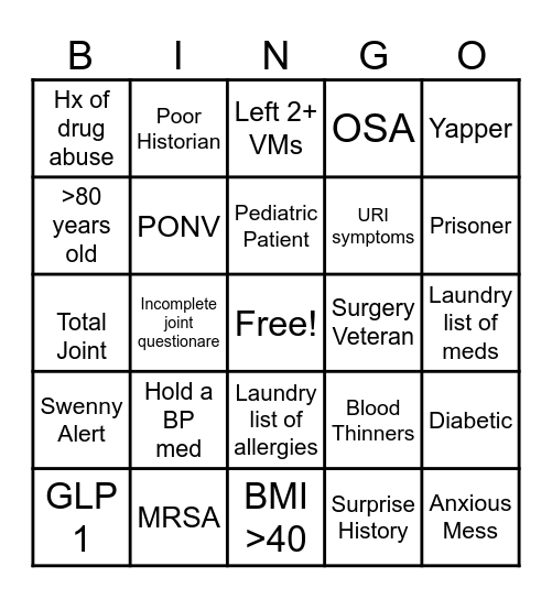 PHONE CALL BINGO Card