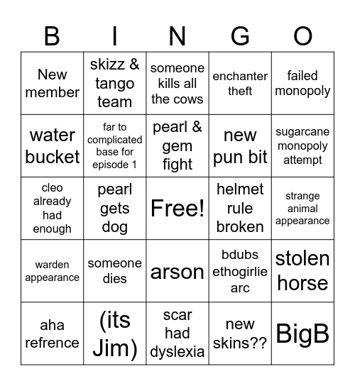 Life Bingo Card