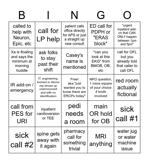 AIC BINGO Card