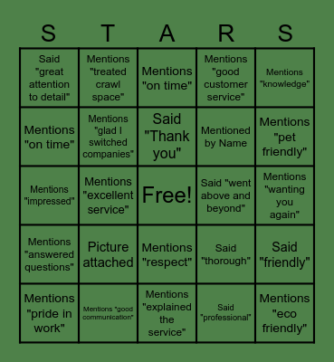 TriGuard Bingo Card