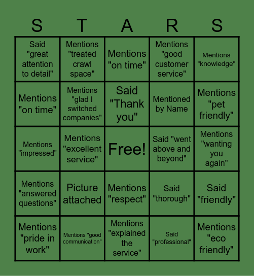 TriGuard Bingo Card