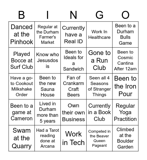 Spoke Sisters Bingo Card