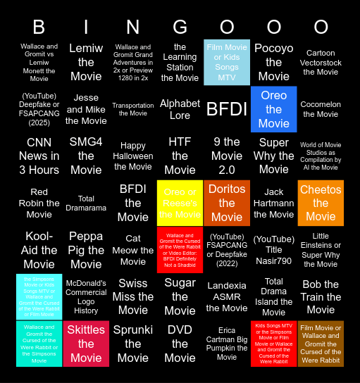 Super Genres Movies Anywhere (1-10000) Super Subscription Bingo Card