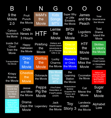 Super Genres Movies Anywhere (1-10000) Super Subscription Bingo Card