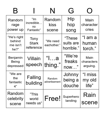 Fantastic 4 Bingo Card