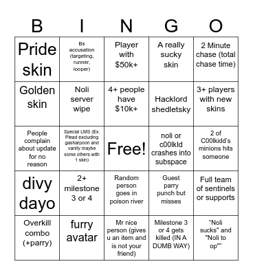 forsaken bingo 2# Bingo Card