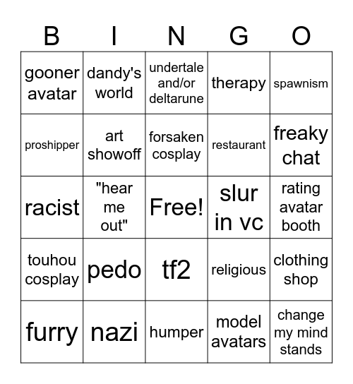 booth game Bingo Card