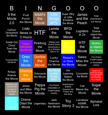 Super Genres Movies Anywhere (1-10000) Super Subscription Bingo Card