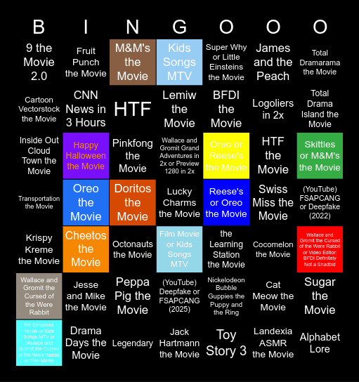 Super Genres Movies Anywhere (1-10000) Super Subscription Bingo Card