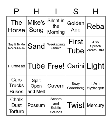 Charleston Bingo Card