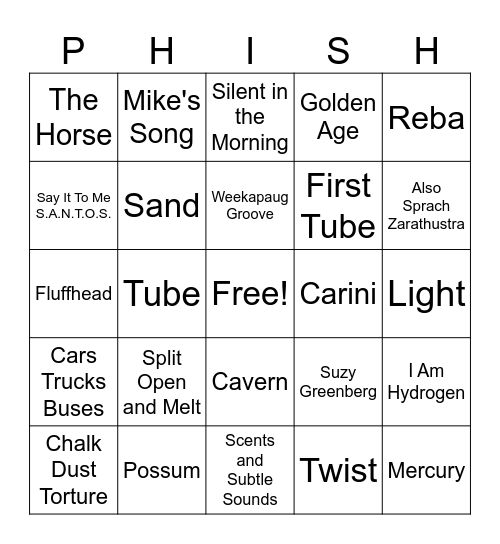 Charleston Bingo Card