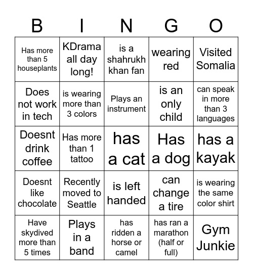 BINGO NIGHT Bingo Card