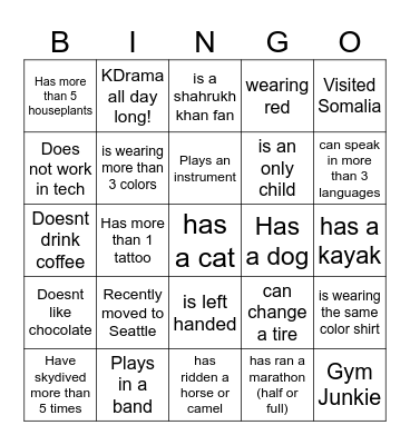 BINGO NIGHT Bingo Card