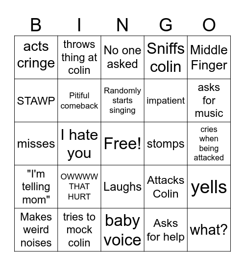 HANNAH BINGO Card